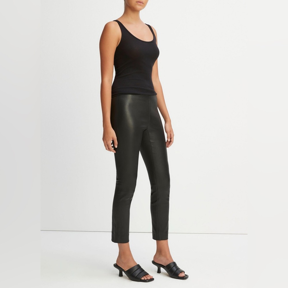 Vince black 100% leather pants